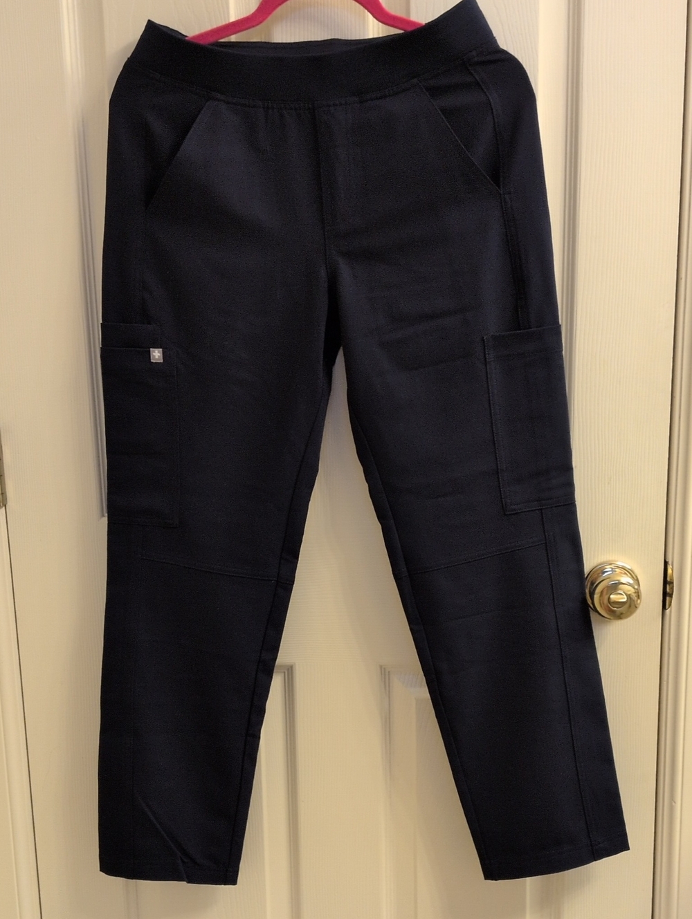 Figs Navy Blue Scrub Pants with Contrast Drawcord, XS/S